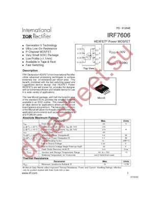 IRF7606TR datasheet  